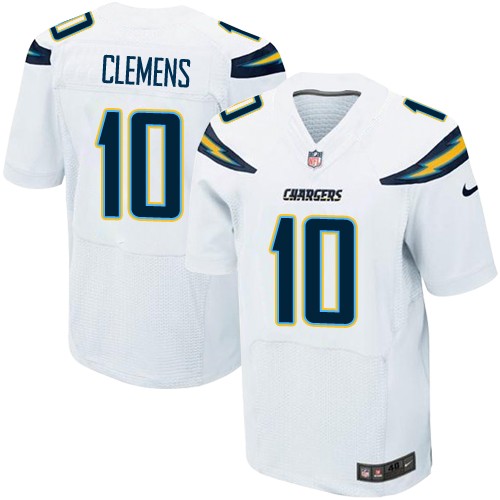 Men's Elite Kellen Clemens Nike Jersey White Road - #10 NFL Los Angeles Chargers